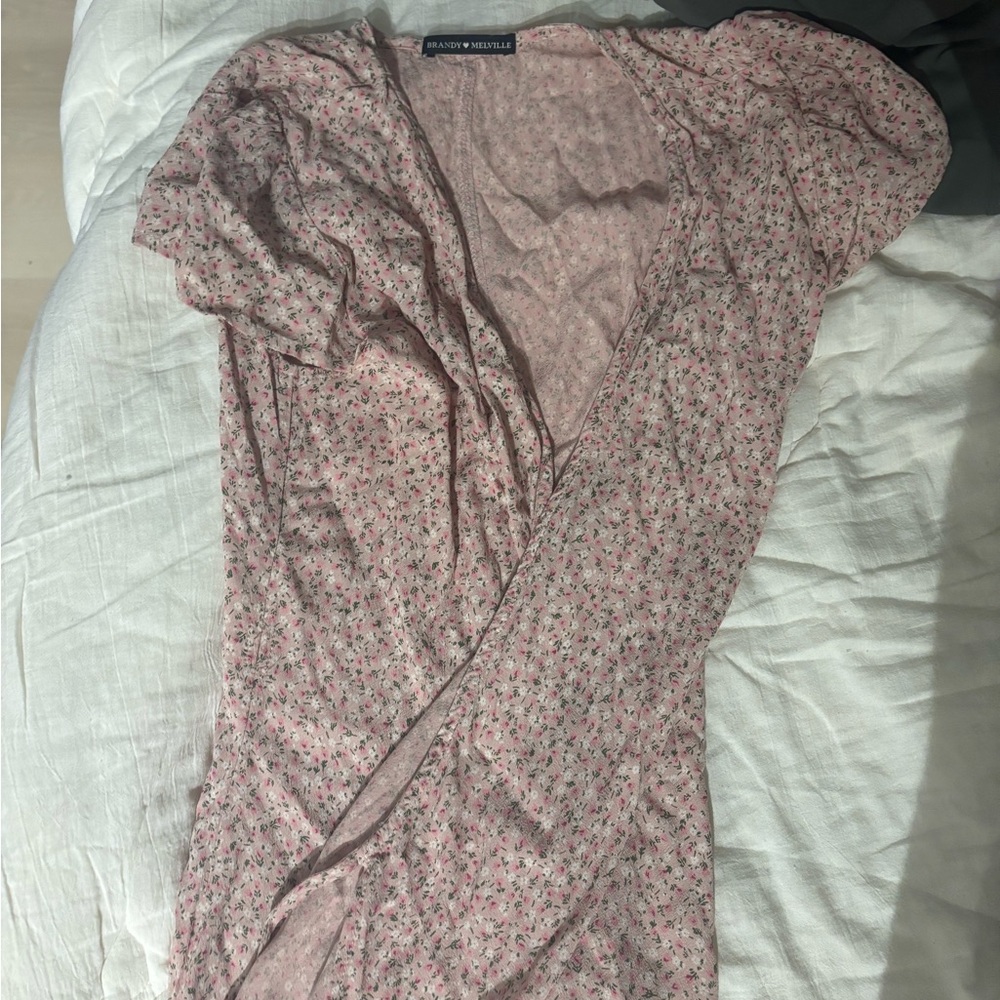Brandy Melville Pink Floral Maxi Dress